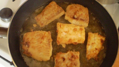 Halibut s pikantní omáčkou, Smažíme z obou stran