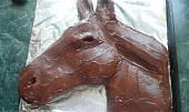 Hlava koně - dort č. 5, potřené krémem 