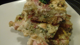 Nádivka z krůtí šunky, hub, rukoly  a sýra