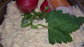 Zahradnická  barevná  pomazánka s vejci