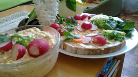 Zahradnická  barevná  pomazánka s vejci