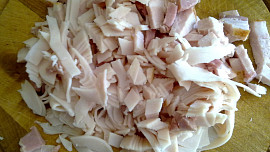 Bramborové důlky  - zapečené se sýrem, slaninou a žampionkama