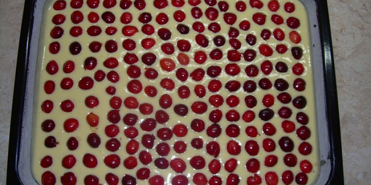 Bublanina s třešněmi (nebo jiným ovocem) (před pečením)