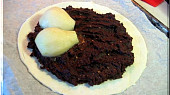 Čokoládovo-hruškový křehký koláč
