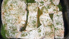 Kadlíkova pečená rybička s brambůrkama