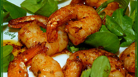 Marinované krevety Gambas na pánvičce