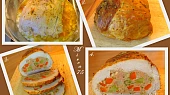 Plněná vepřová kýta Izrael, 1. po opečení masa, 2. po vyjmutí , 3.+4. při porcování