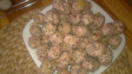 Špízy z mletého masa  s hlívou  ústřičnou