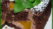 Meruňkovo - kakaové vláčné  řezy  s tvarohem