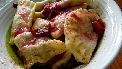 Povidlové taštičky se strouhankou, Se švestkovou šťávou