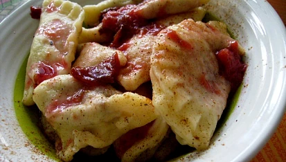 Povidlové taštičky se strouhankou, Se švestkovou šťávou