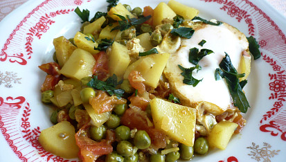Vajíčkovo-hráškové kari