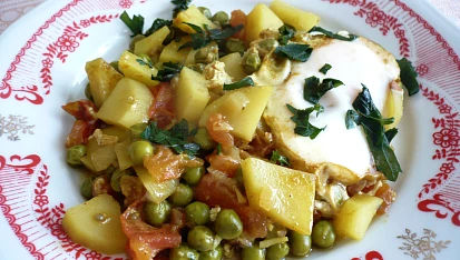 Vajíčkovo-hráškové kari