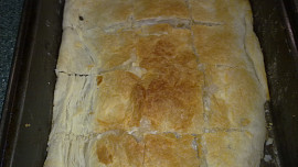 Žloutkové řezy z listového těsta s  dia sladidlem a dia  marmeládou