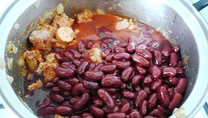 Chilli con carne bleskem