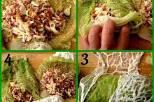 1.potřeme hořčicí,osolíme,opepříme,rozprostřeme náplň2.zavineme do závitků3.zabalíme do bránice