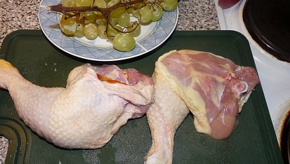 Marinované  kuřecí s hroznem (i pro diabetiky), hlavní suroviny
