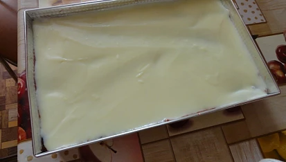 Ovocný řez s perníkovou příchutí, zalitý pudinkem