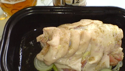 Pečené vepřové koleno na pivě, začátek