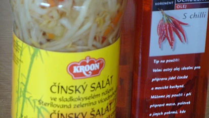 Pikantní kuřecí maso s čínským salátem