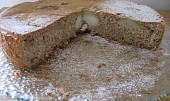 Piškotový koláč s ovocem bezlepkový ( nebo s lepkem ) (50g pohanková celozrn. mouka, 100g Schär, hrušky)