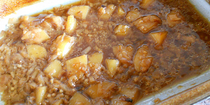 Vepřové plátky na bramborové šťávě (výpek hotového masa)