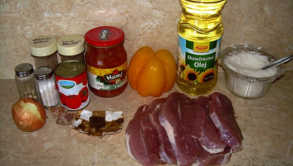 Vepřové maso s lečem, ingredience