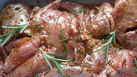 Marinovaný králík s dýňovým zelím