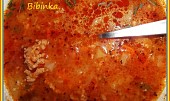 Rajčatovo-papriková polévka s mletým masem, detail...