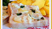 Ryba (filé) s česneko - bazalkovou chutí, zeleninovou přílohou  a dresinkem - parní hrnec, Detail