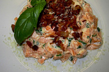 Tagliatelle tomato sypané křupavou Pancettou