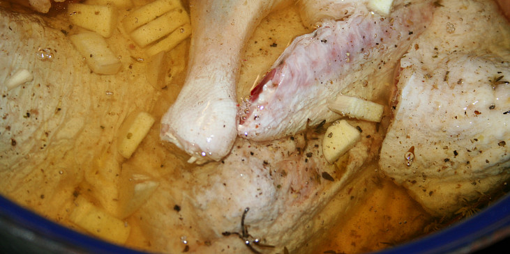 Konfitovaná kachna s česnekem a tymiánem