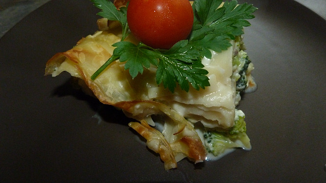 Lasagne s brokolicí a sýrem