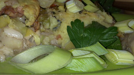 Rybí  páj  pod peřinou z bramborové kaše