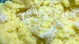 Rybí  páj  pod peřinou z bramborové kaše