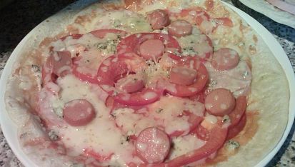 Tortilly alá pizza, Takto si jí ozdobil můj 10tiletý syn