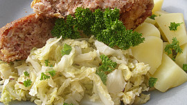 Uzené placky s kapustou