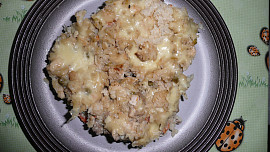 Zapečené houbové rizoto s kuřecím masem