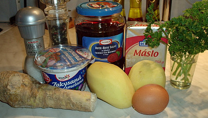 Bramborové muffiny, suroviny