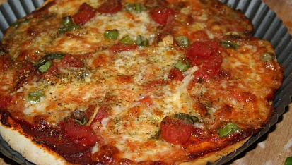 Celozrnná vegetariánská pizza - bez kynutí