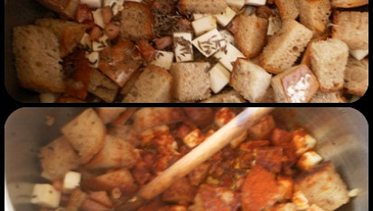 Chlebová polévka s "růžokapustou"