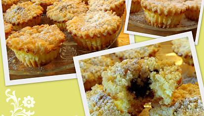 Drobenkové muffinky s tvarohem, Drobenkové muffinky...