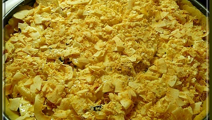 Koláč na švédský způsob, po naplnění