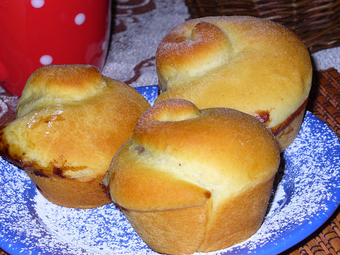Kynuté muffiny s kakaovým pudinkem
