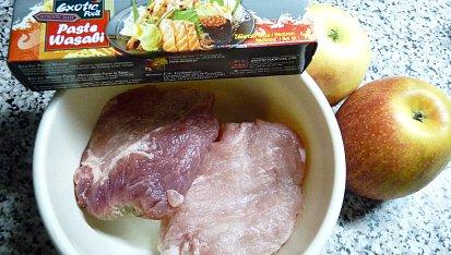 Plátky na jablku s Wasabi pastou a pečeným jablkem, Hlavní suroviny