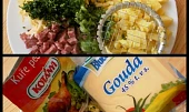 Zapečené brambory v mikrovlnné troubě, část použitých surovin