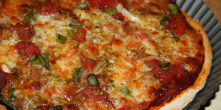 Celozrnná vegetariánská pizza - bez kynutí