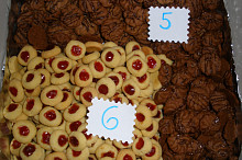 5- čokoládové sušenky, 6- náprstkové koláčky