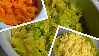 Irská bramborová kapusta (Colcannon), suroviny + mléko,smetana a cibulka (zapomněla jsem vyfotit)