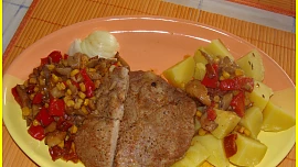 Krkovička s hlívou ústřičnou